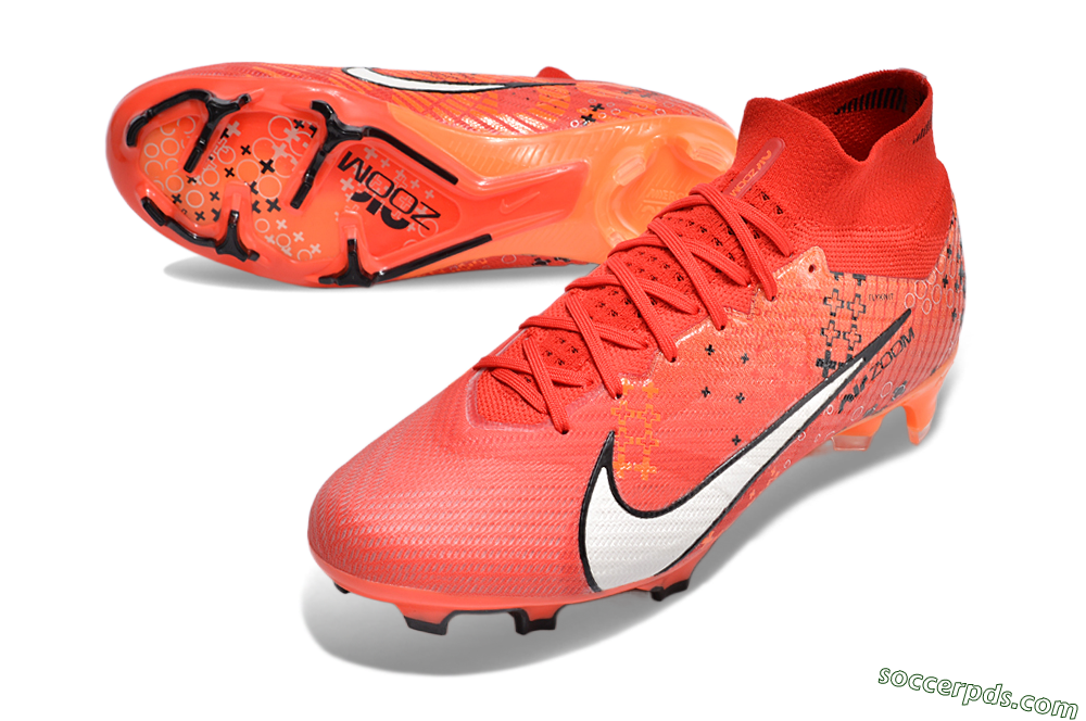 Nike Air Zoom Mercurial Superfly 9 Elite FG High-Tops Football Boots - Orange/White/Black 3