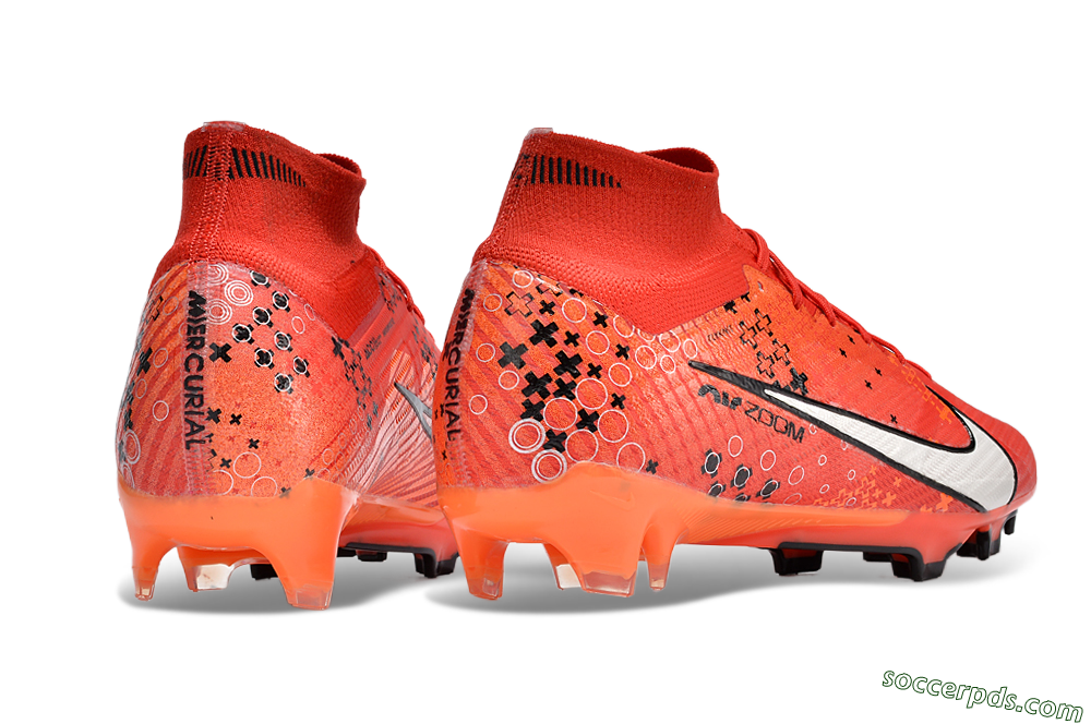 Nike Air Zoom Mercurial Superfly 9 Elite FG High-Tops Football Boots - Orange/White/Black 6
