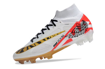Nike Air Zoom Mercurial Superfly 9 Elite FG High-Tops Football Boots - White/Gold/Black/Red