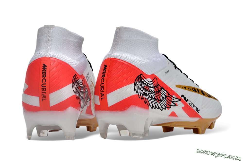 Nike Air Zoom Mercurial Superfly 9 Elite FG High-Tops Football Boots - White/Gold/Black/Red 6