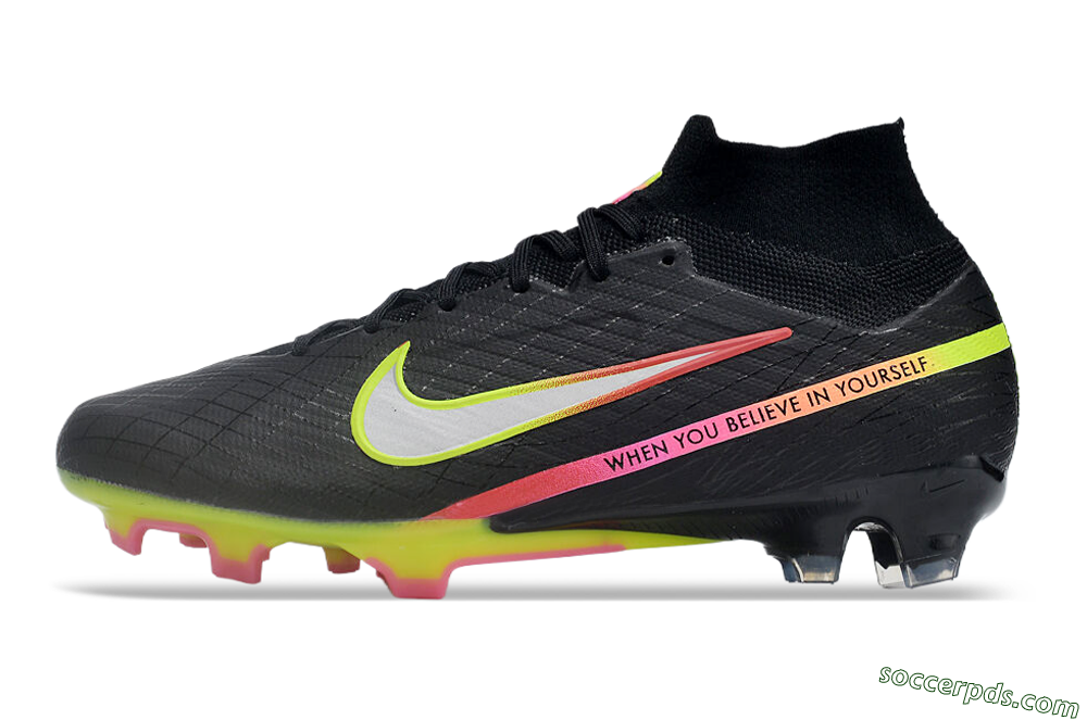 Nike Air Zoom Mercurial Superfly 9 Elite FG High-Tops Football Boots - Black/Silver/Green/Red 2