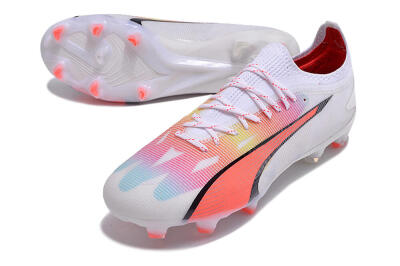 Puma Ultra Ultimate FG Low-Tops Football Boots - White/Red/Black