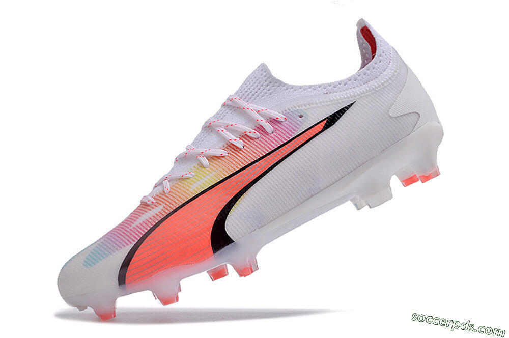 Puma Ultra Ultimate FG Low-Tops Football Boots - White/Red/Black 5