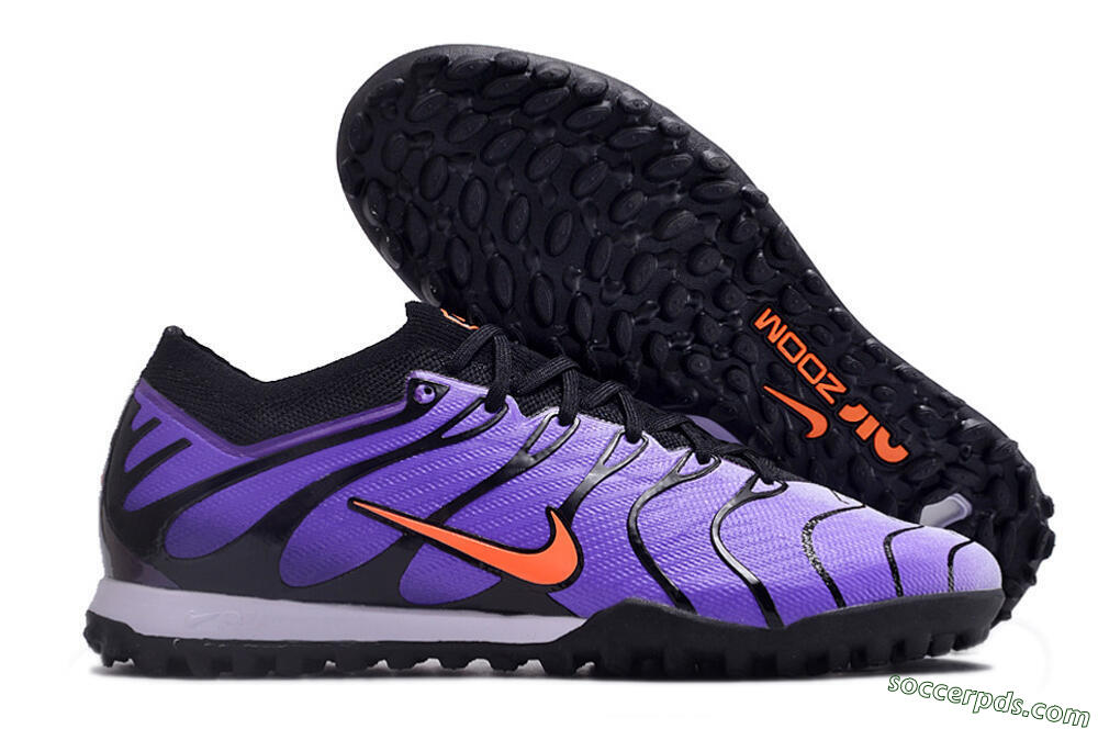 Nike Air Zoom Mercurial Vapor 15 Elite TF Low-Tops Football Shoes - Purple/Black/Orange 1