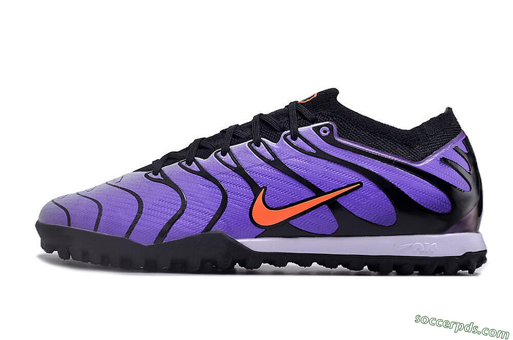 Nike Air Zoom Mercurial Vapor 15 Elite TF Low-Tops Football Shoes - Purple/Black/Orange 2