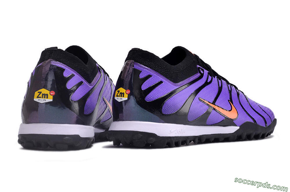 Nike Air Zoom Mercurial Vapor 15 Elite TF Low-Tops Football Shoes - Purple/Black/Orange 6