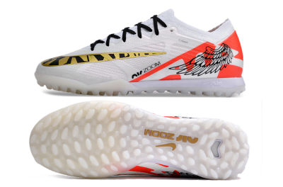 Nike Air Zoom Mercurial Vapor 15 Elite TF Low-Tops Football Shoes - White/Red/Gold