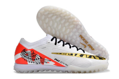 Nike Air Zoom Mercurial Vapor 15 Elite TF Low-Tops Football Shoes - White/Red/Gold