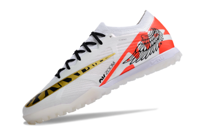 Nike Air Zoom Mercurial Vapor 15 Elite TF Low-Tops Football Shoes - White/Red/Gold