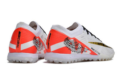 Nike Air Zoom Mercurial Vapor 15 Elite TF Low-Tops Football Shoes - White/Red/Gold