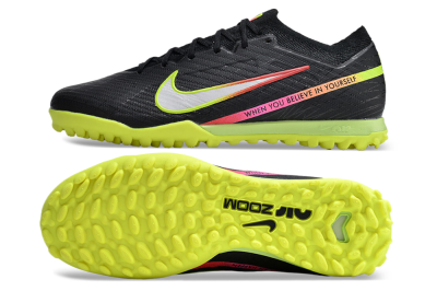 Nike Air Zoom Mercurial Vapor 15 Elite TF Low-Tops Football Shoes - Black/Silver/Green/Red