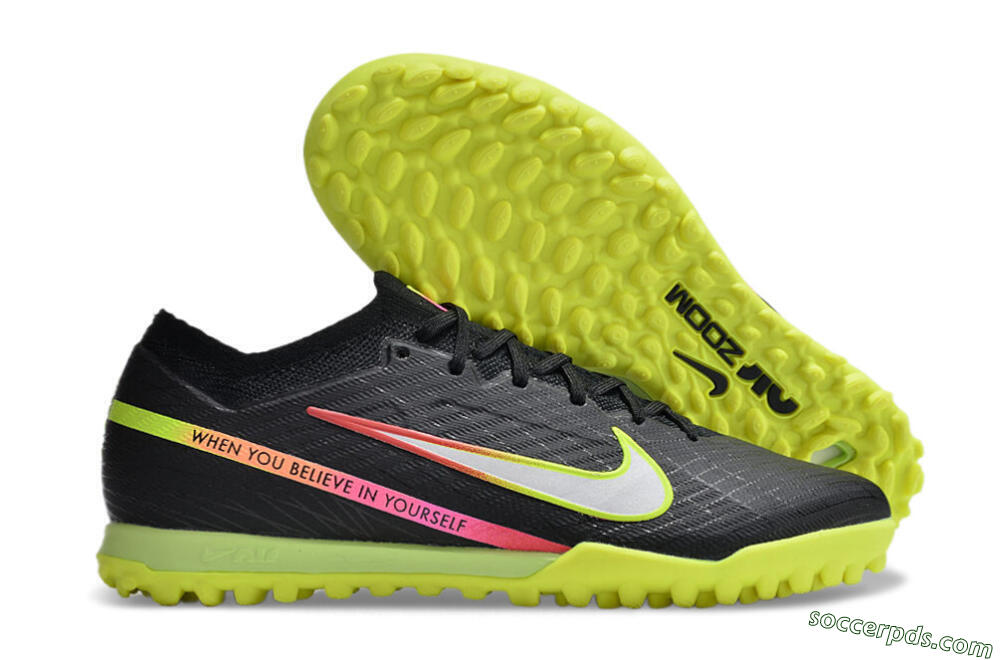 Nike Air Zoom Mercurial Vapor 15 Elite TF Low-Tops Football Shoes - Black/Silver/Green/Red 1