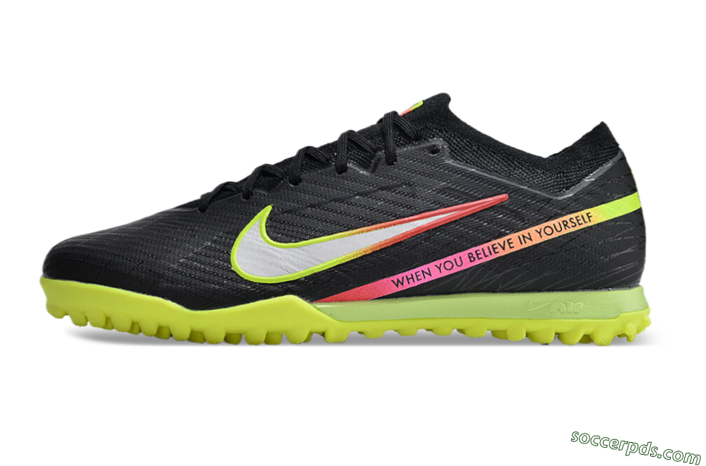 Nike Air Zoom Mercurial Vapor 15 Elite TF Low-Tops Football Shoes - Black/Silver/Green/Red 2