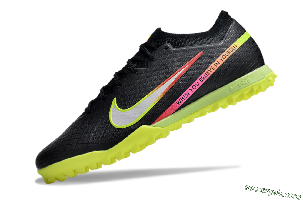 Nike Air Zoom Mercurial Vapor 15 Elite TF Low-Tops Football Shoes - Black/Silver/Green/Red 5