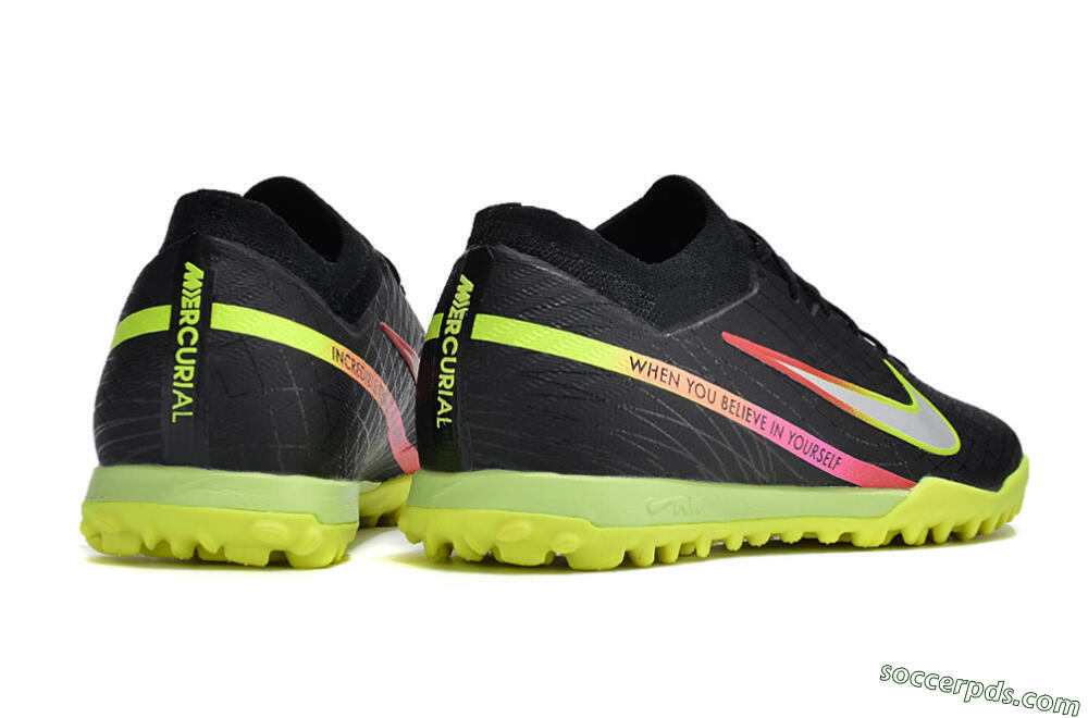 Nike Air Zoom Mercurial Vapor 15 Elite TF Low-Tops Football Shoes - Black/Silver/Green/Red 6