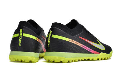 Nike Air Zoom Mercurial Vapor 15 Elite TF Low-Tops Football Shoes - Black/Silver/Green/Red