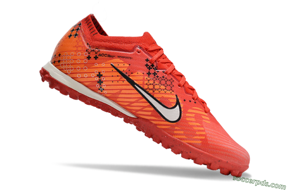 Nike Air Zoom Mercurial Vapor 15 Elite TF Low-Tops Football Shoes - Red/White/Black 4