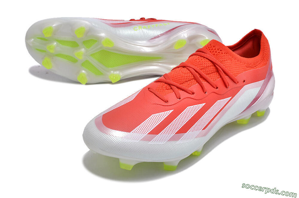 Adidas X Crazyfast.1 FG Low-Tops Football Boots - Red/White/Yellow 3