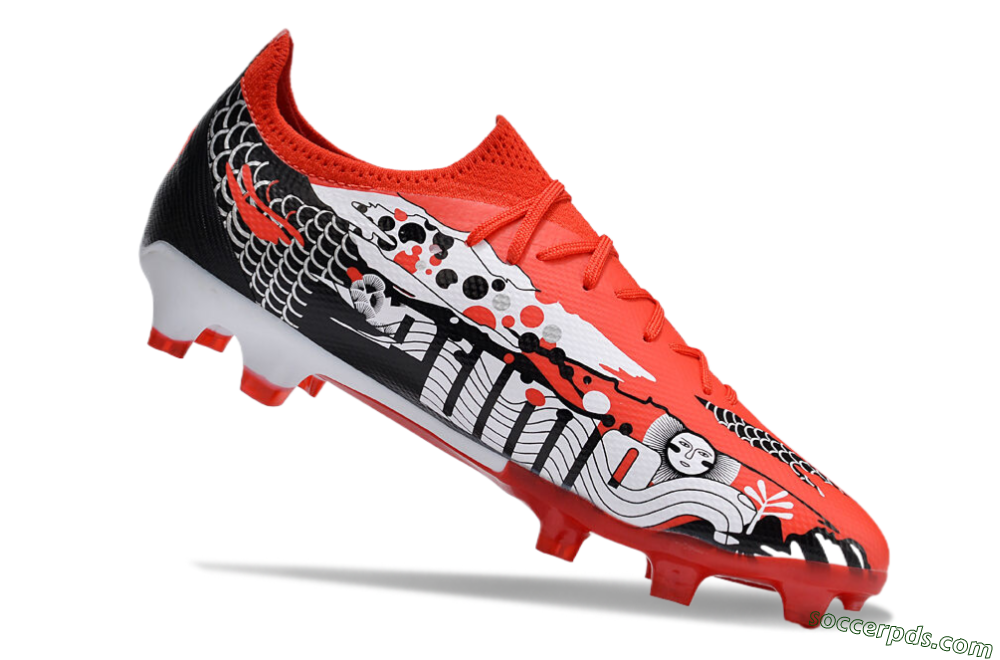 Puma Ultra Ultimate FG Low-Tops Football Boots - Red/White/Black 4