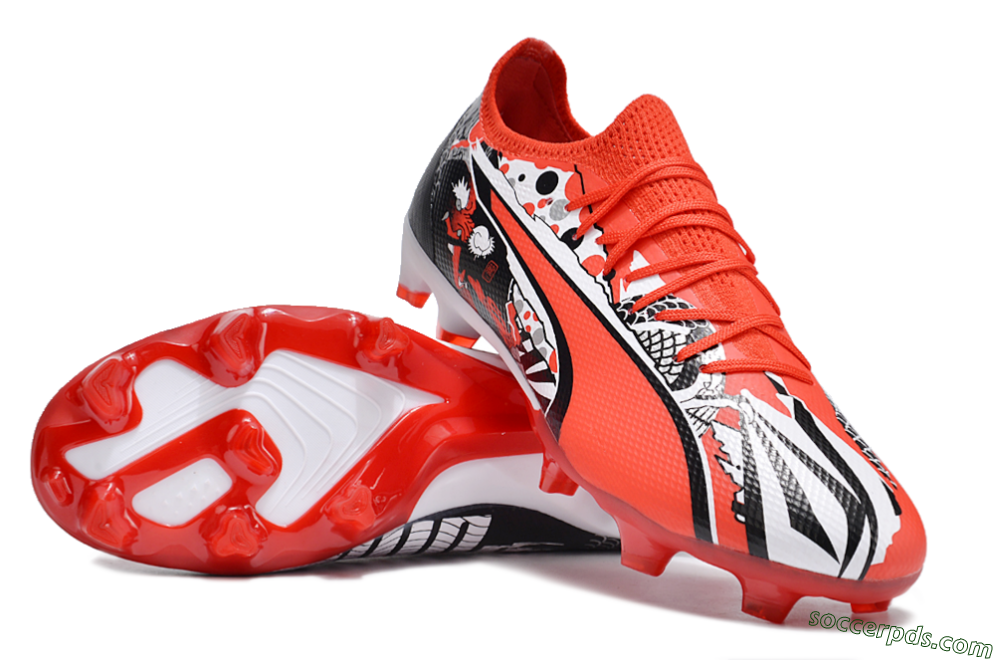 Puma Ultra Ultimate FG Low-Tops Football Boots - Red/White/Black 3