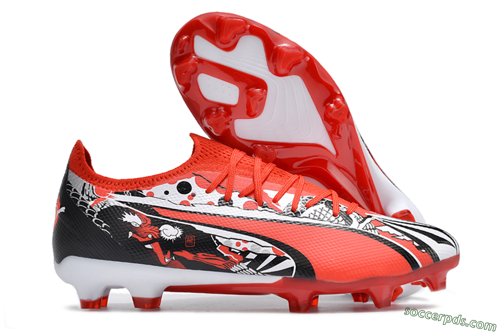 Puma Ultra Ultimate FG Low-Tops Football Boots - Red/White/Black 1