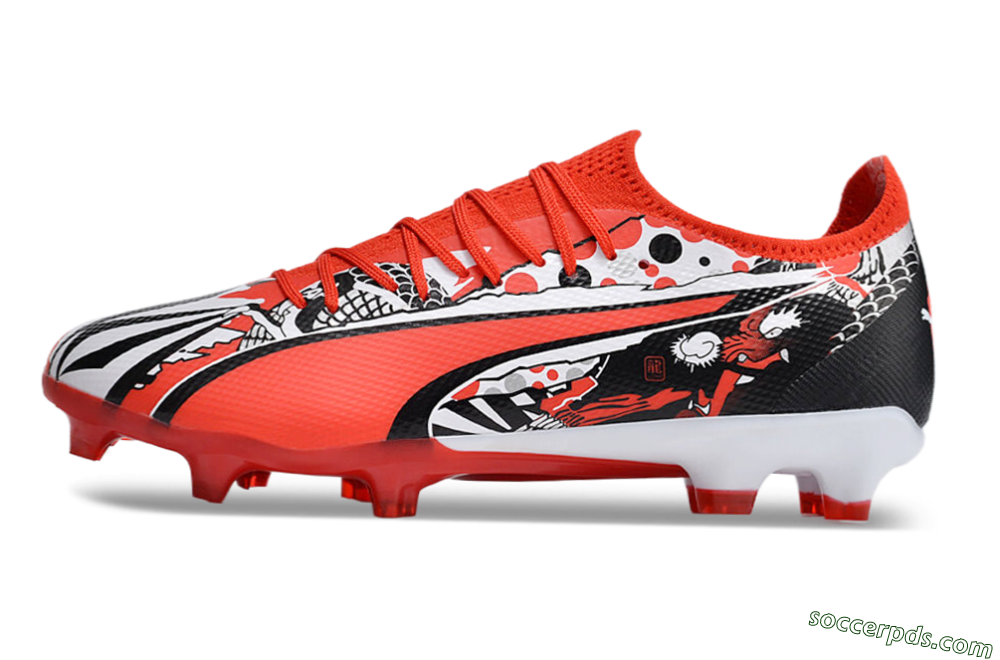 Puma Ultra Ultimate FG Low-Tops Football Boots - Red/White/Black 2