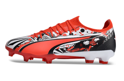 Puma Ultra Ultimate FG Low-Tops Football Boots - Red/White/Black