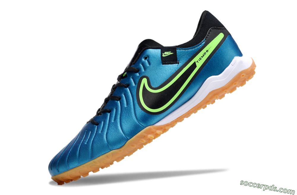 Nike Tiempo Legend 10 Pro TF Low-Tops Football Shoes - Jade/Black/Yellow 5