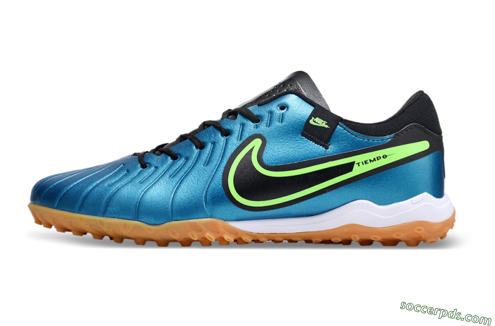 Nike Tiempo Legend 10 Pro TF Low-Tops Football Shoes - Jade/Black/Yellow 2