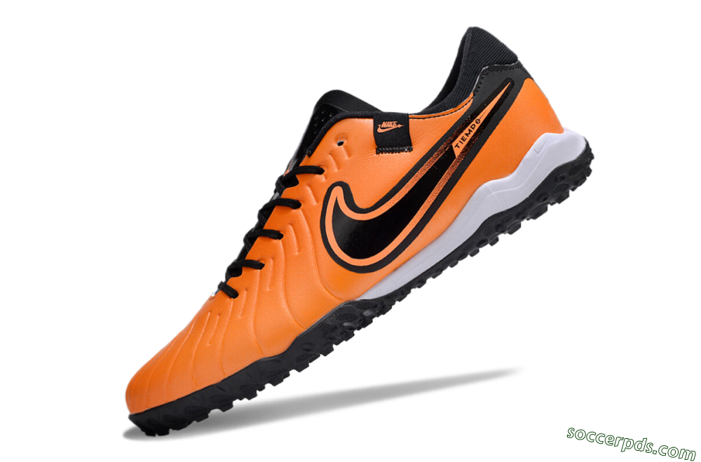Nike Tiempo Legend 10 Pro TF Low-Tops Football Shoes - Orange/Black/White 4