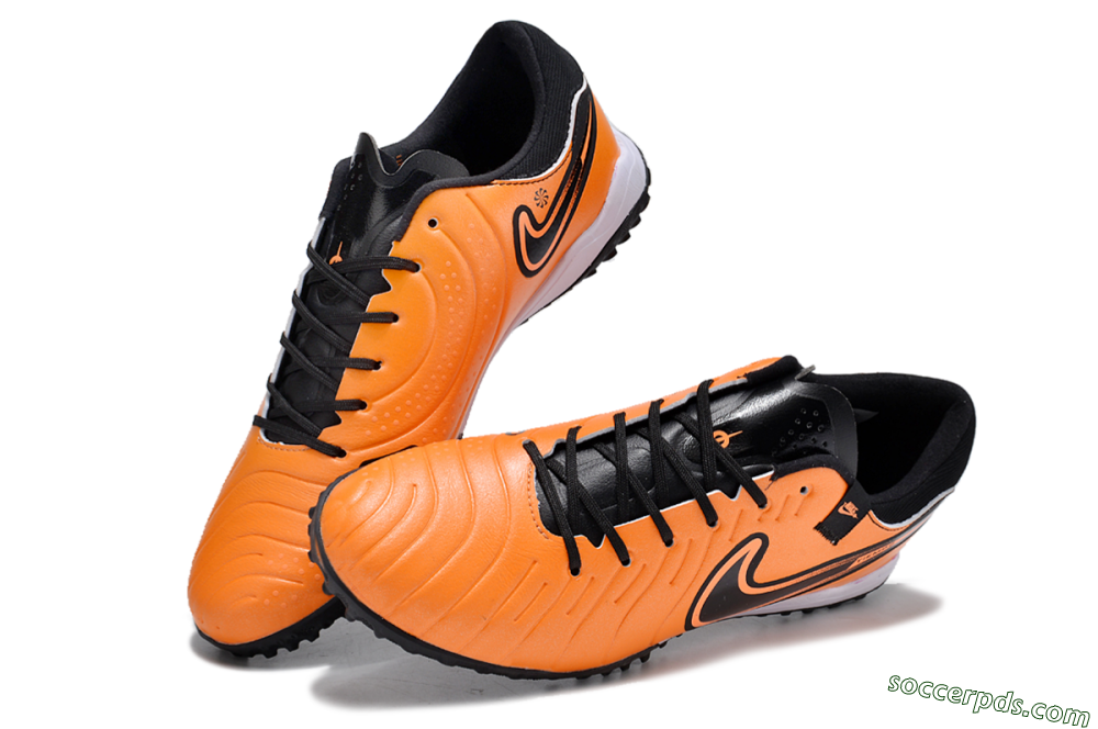 Nike Tiempo Legend 10 Pro TF Low-Tops Football Shoes - Orange/Black/White 3