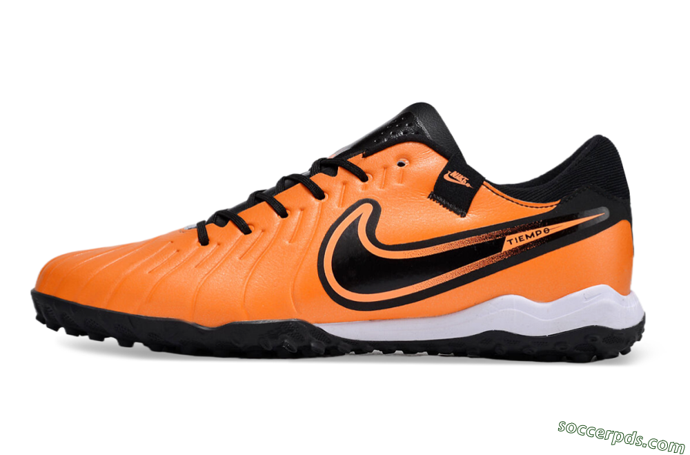Nike Tiempo Legend 10 Pro TF Low-Tops Football Shoes - Orange/Black/White 2