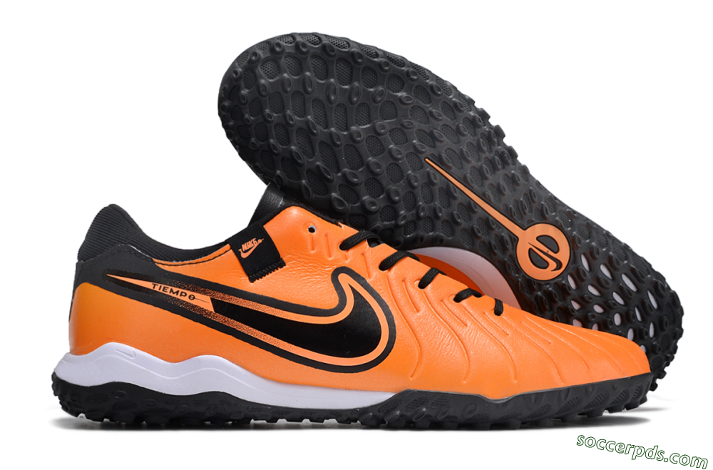 Nike Tiempo Legend 10 Pro TF Low-Tops Football Shoes - Orange/Black/White 1