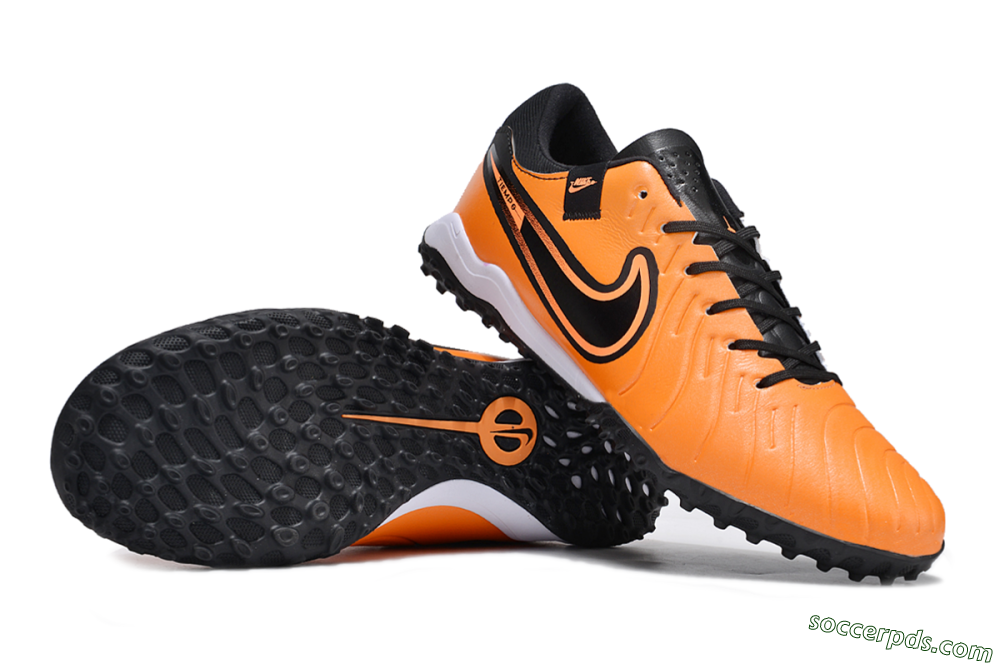 Nike Tiempo Legend 10 Pro TF Low-Tops Football Shoes - Orange/Black/White 0