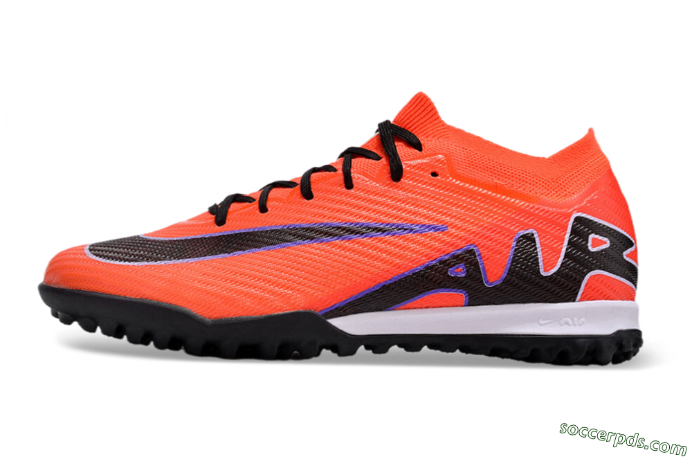 Nike Air Zoom Mercurial Vapor 15 Elite TF Low-Tops Football Shoes - Red/Purple/Black 2