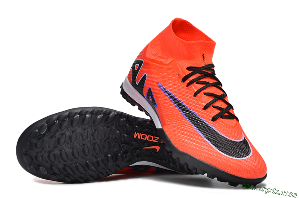 Nike Air Zoom Mercurial Superfly 9 Elite TF High-Tops Football Shoes - Red/Purple/Black 0