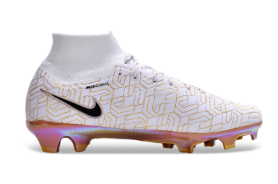 Nike Air Zoom Mercurial Superfly 9 Elite FG High-Tops Football Boots - White/Black/Gold