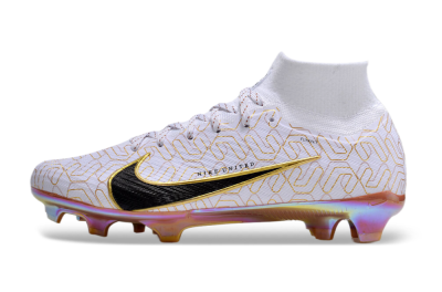 Nike Air Zoom Mercurial Superfly 9 Elite FG High-Tops Football Boots - White/Black/Gold