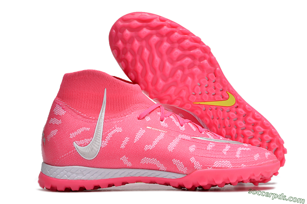 Nike Phantom Luna 2 Elite TF High-Tops Football Shoes - Pink/Silver/White 1