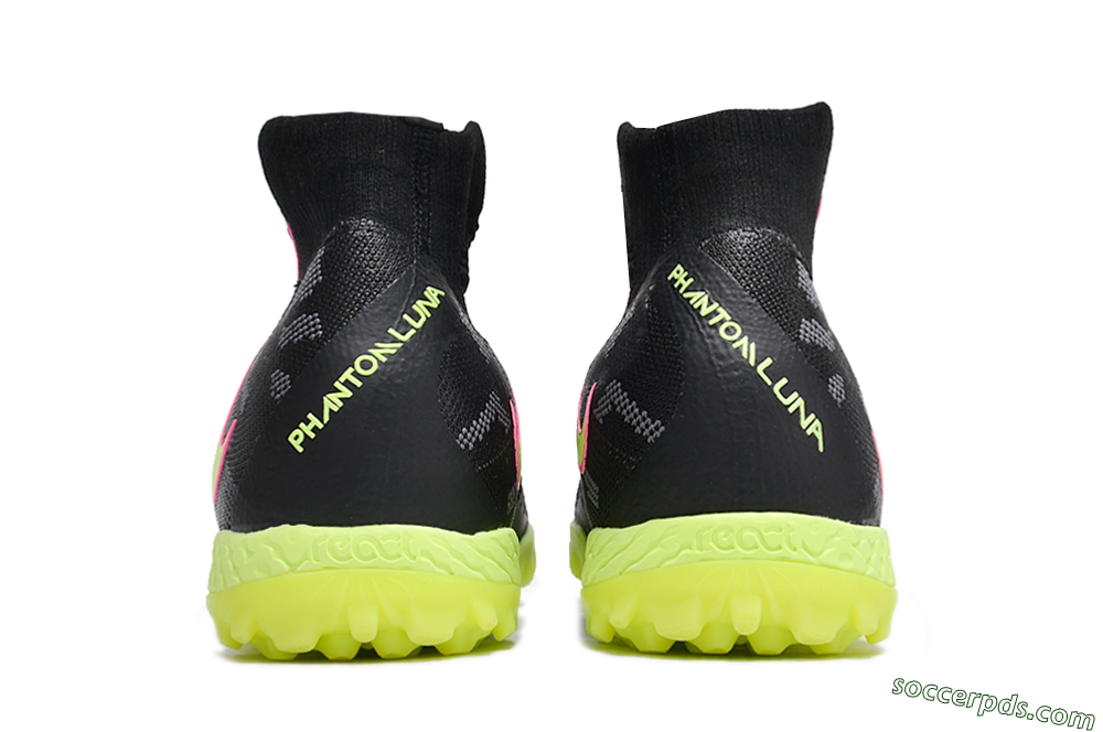 Nike Phantom Luna 2 Elite TF High-Tops Football Shoes - Black/Yellow/Pink 4
