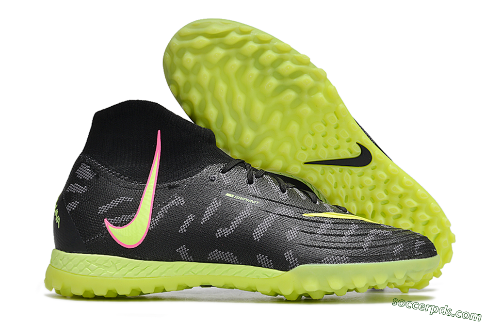 Nike Phantom Luna 2 Elite TF High-Tops Football Shoes - Black/Yellow/Pink 1