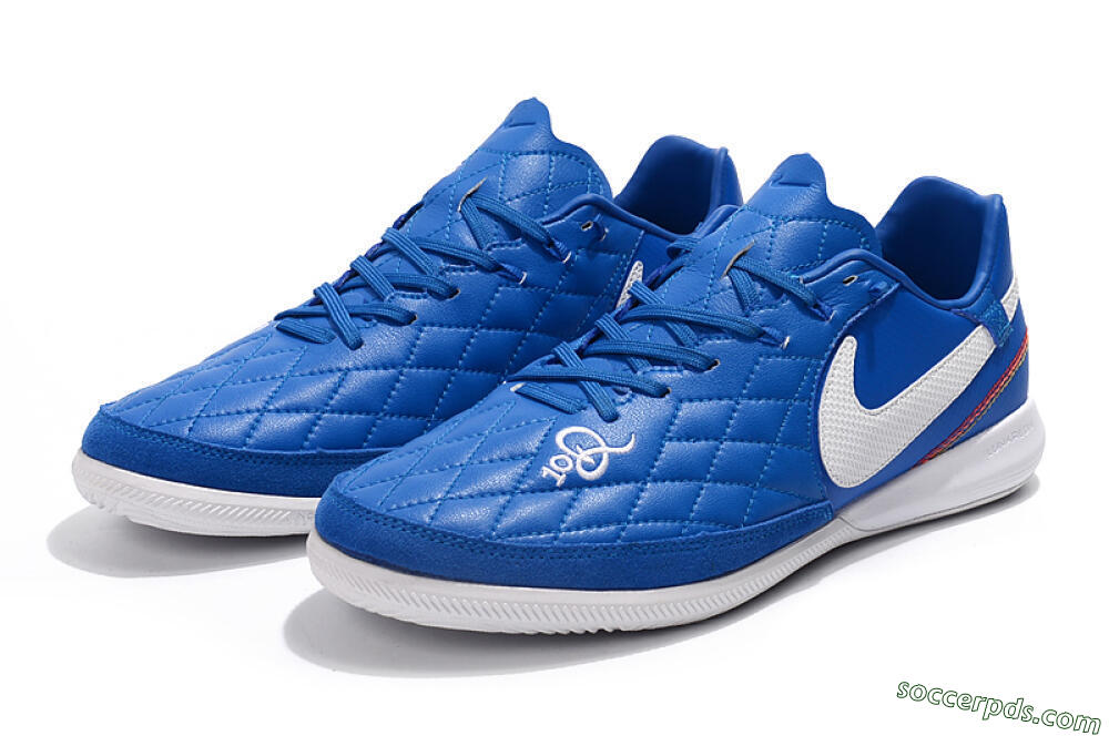 Nike TiempoX Finale IC Low-Tops Football Shoes - Blue/White 5