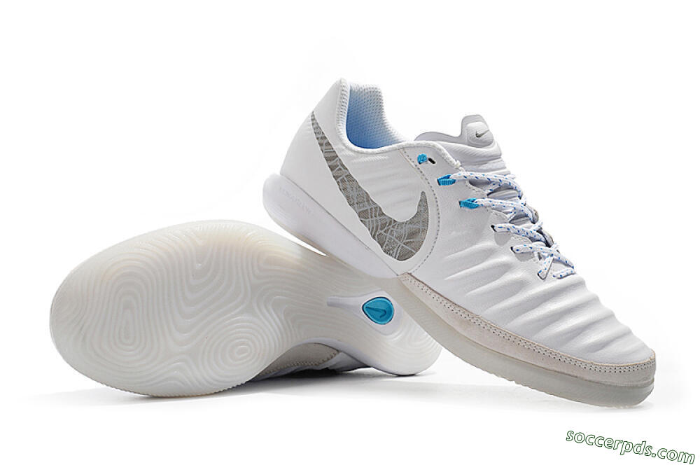 Nike TiempoX Finale IC Low-Tops Football Shoes - White/Grey/Black 4