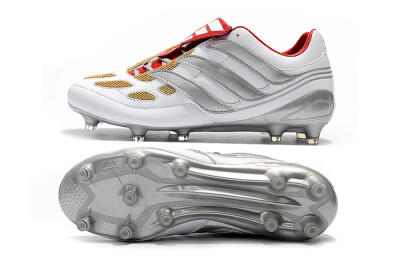 Adidas Predator Precision FG Low-Tops Football Boots - White/Grey/Yellow
