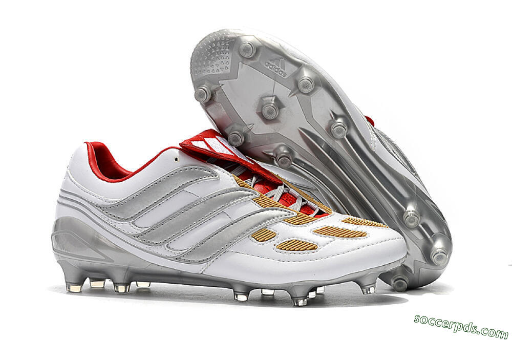 Adidas Predator Precision FG Low-Tops Football Boots - White/Grey/Yellow 1