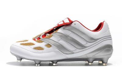 Adidas Predator Precision FG Low-Tops Football Boots - White/Grey/Yellow