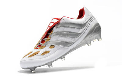 Adidas Predator Precision FG Low-Tops Football Boots - White/Grey/Yellow