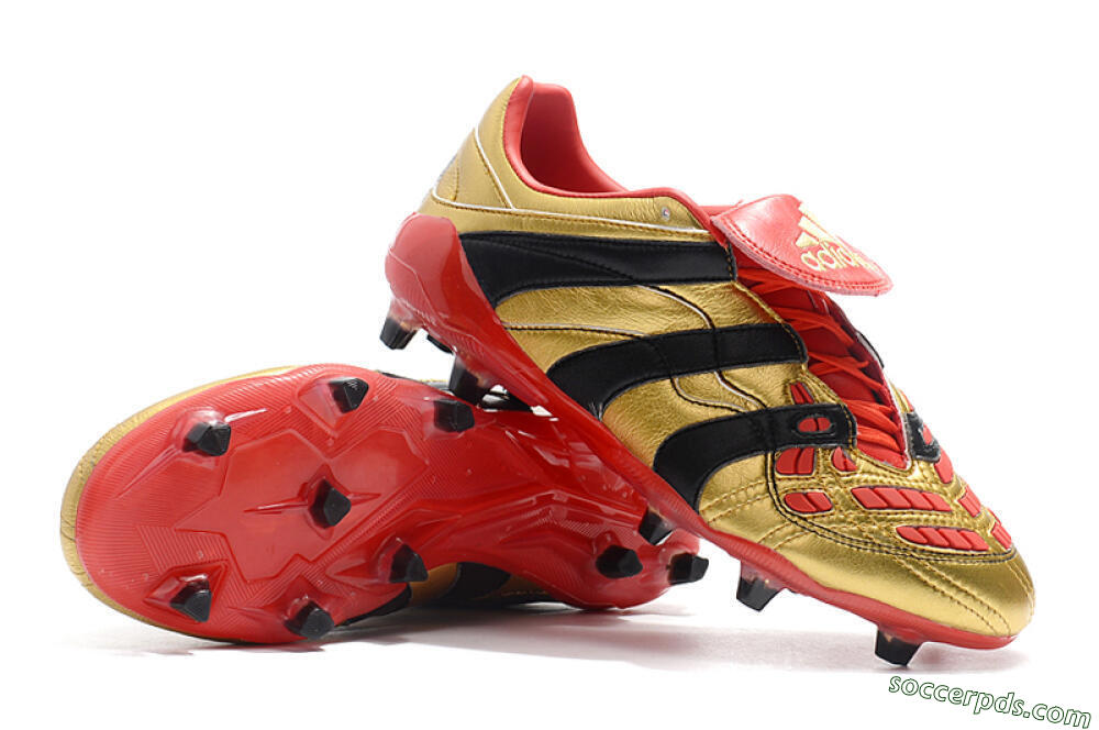 Adidas Predator Accelerator Electricity FG Low-Tops Football Boots - Gold/Red/Black 9