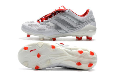 Beckham x Adidas Predator Precision FG Low-Tops Football Boots - Grey/Red/White