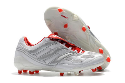Beckham x Adidas Predator Precision FG Low-Tops Football Boots - Grey/Red/White